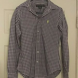 Women's size 8 checkered Ralph Lauren sport button